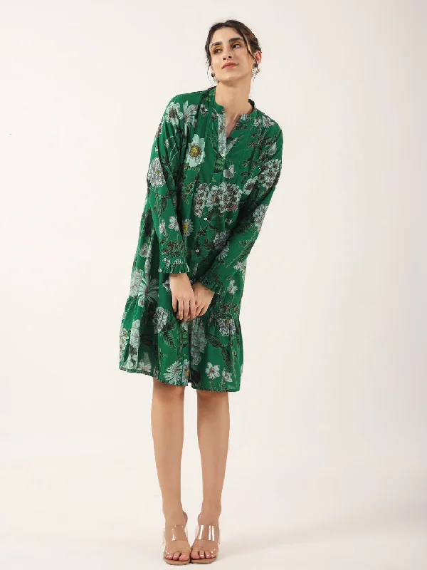 Dark green Cotton  Lounge Dress