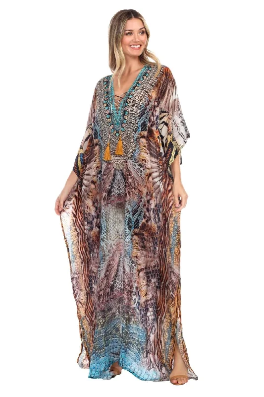 Animal Paradise Long Caftan Dress