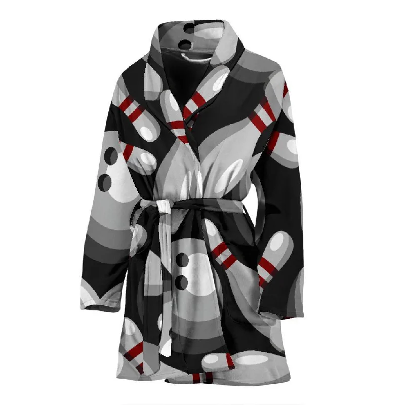 Bowling Pattern Print Women Long Robe