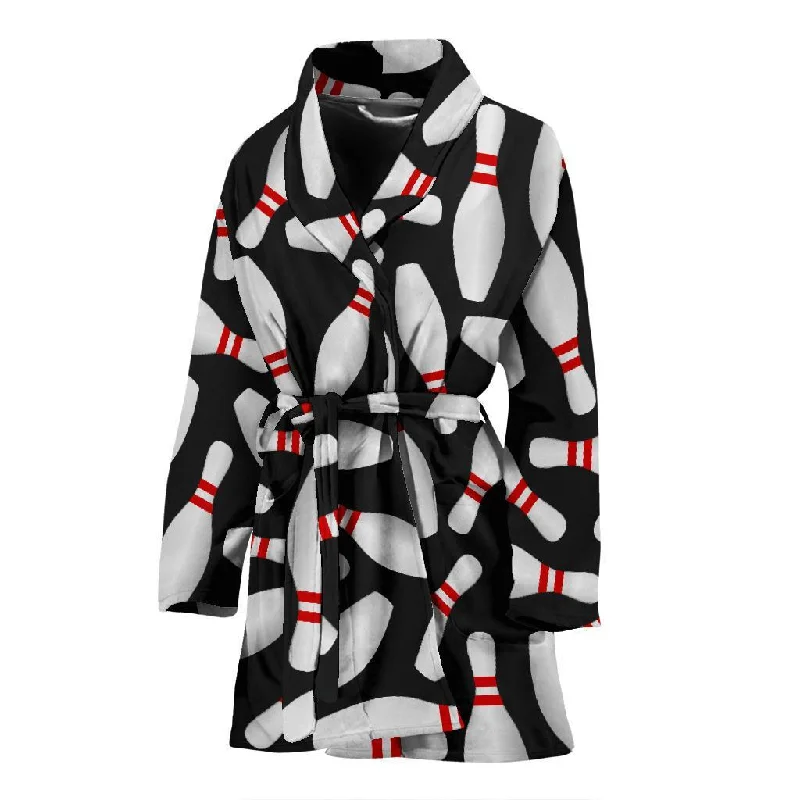 Bowling Print Pattern Women Long Robe