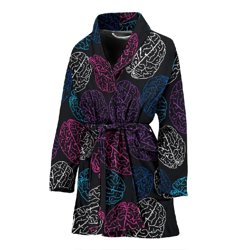 Brain Pattern Print Women Long Robe