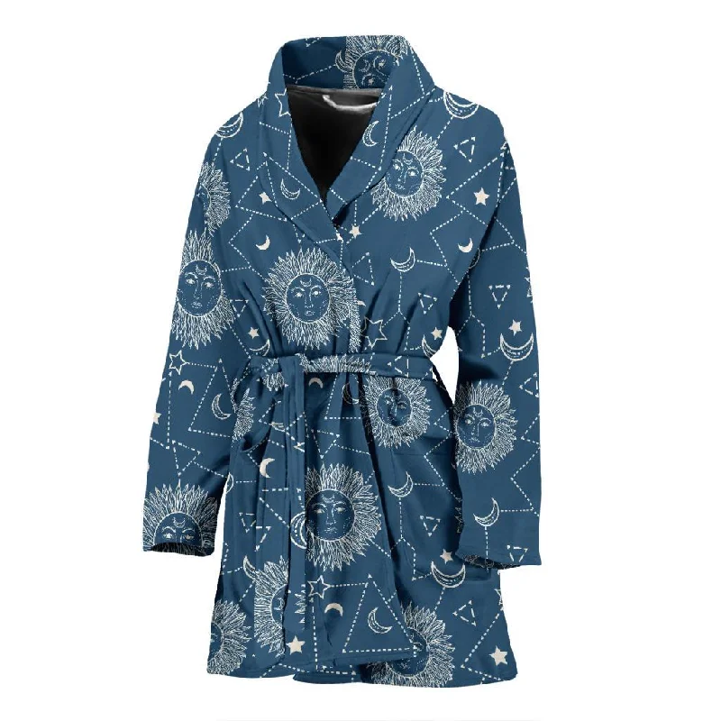 Celestial Print Pattern Women Long Robe