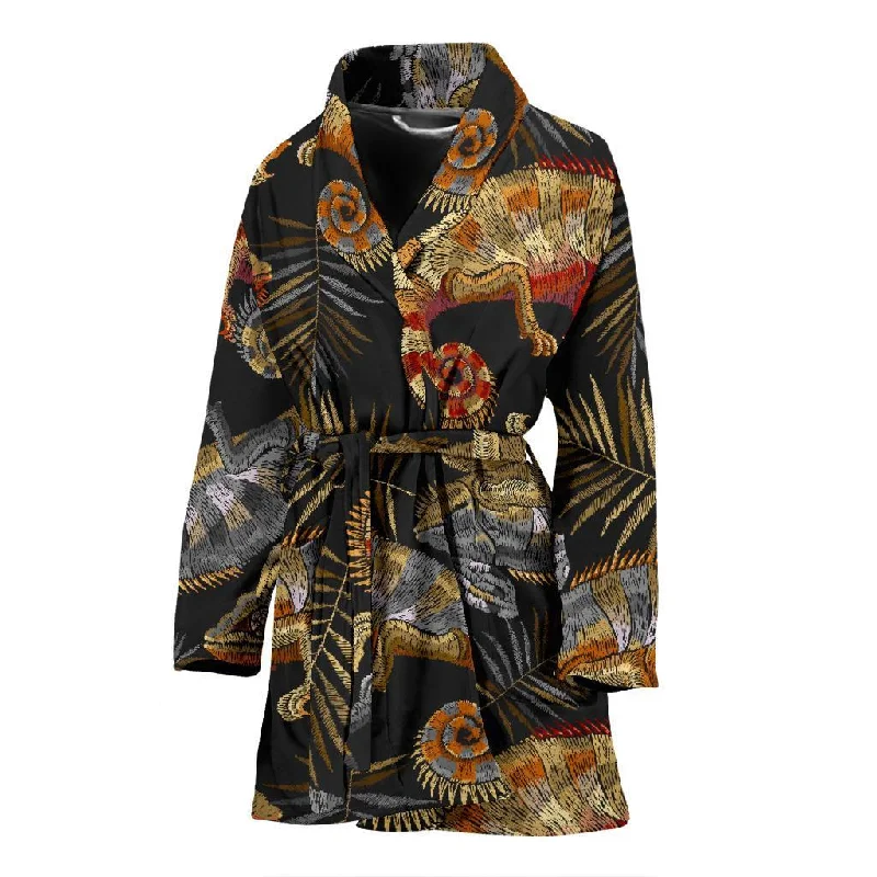 Chameleon Print Pattern Women Long Robe