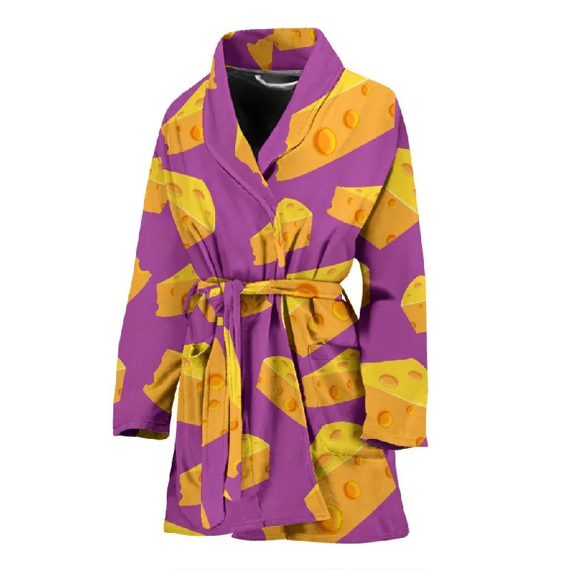 Cheese Pattern Print Women Long Robe