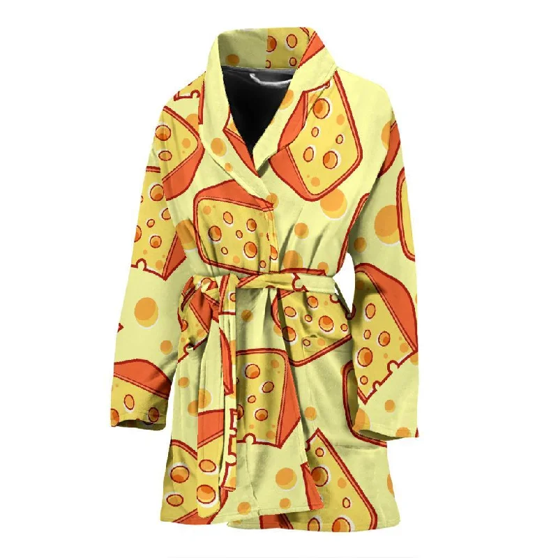 Cheese Print Pattern Women Long Robe