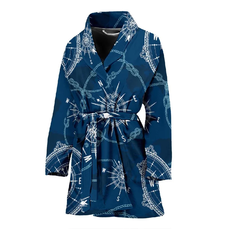 Compass Print Pattern Women Long Robe