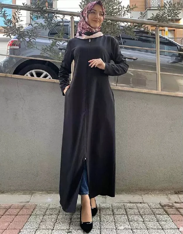 Eid Zipper Open Abaya For Women