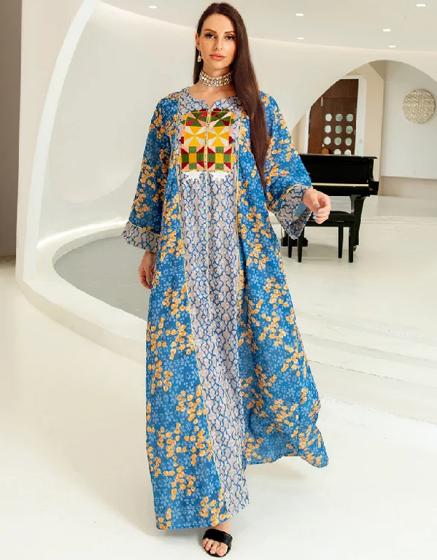 Jacquard Cotton Embroidered Traditional Long Arab Dress