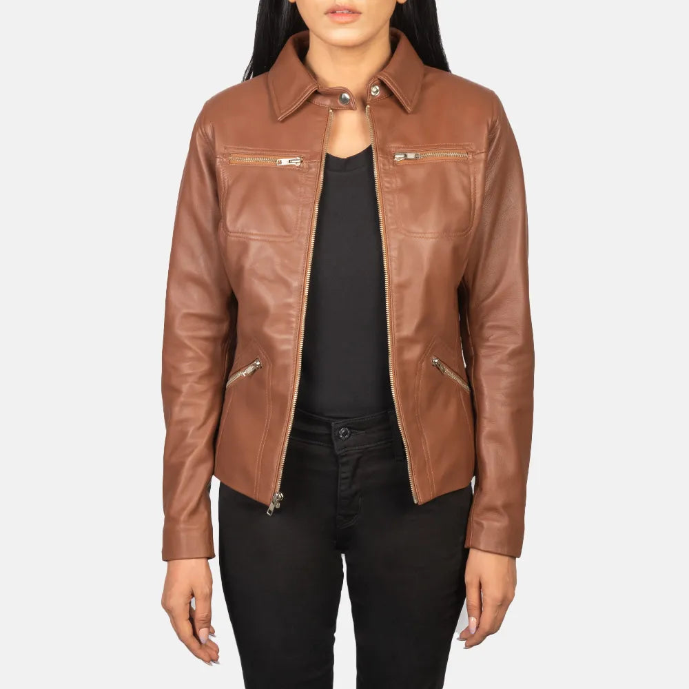 Leather Jacket Brown - Sheepskin Semi Aniline