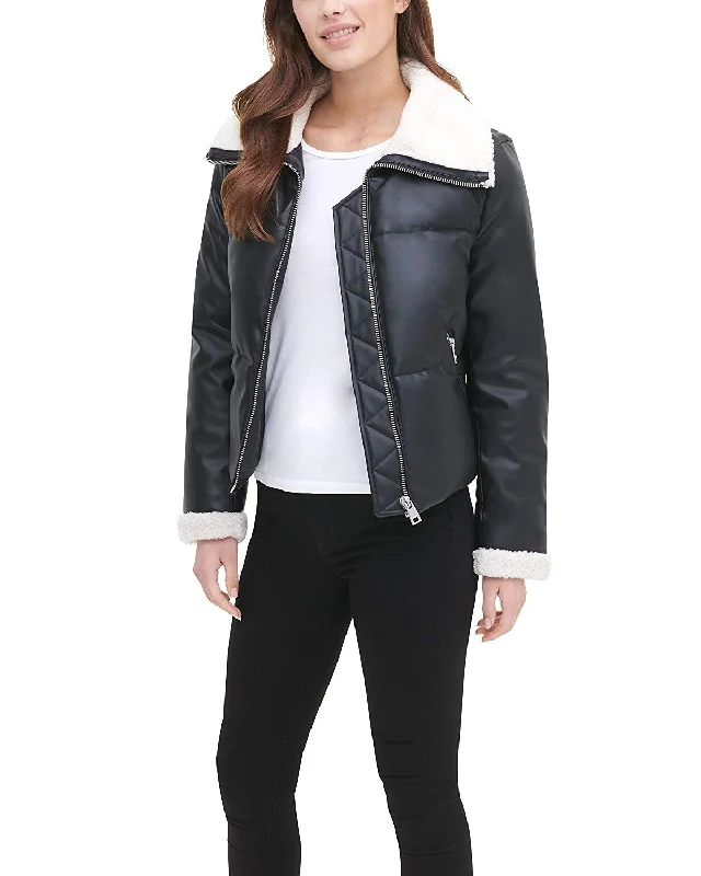 Levi's Women's The Breanna Smooth Lamb Faux Leather Puffer Jacke