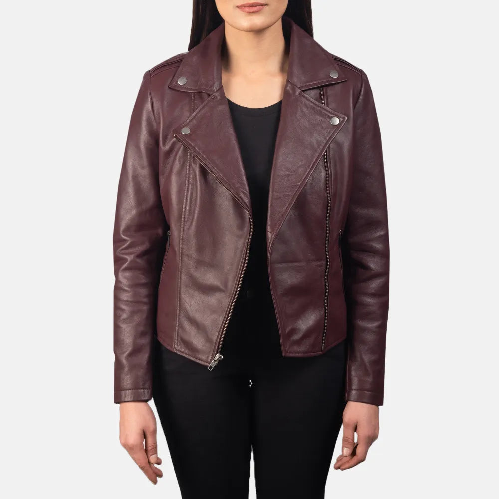 Maroon Jacket Women's for Bikers