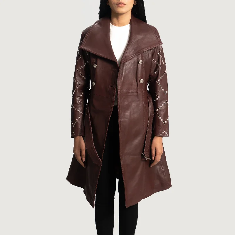 Mirella Women Leather Trench Coat