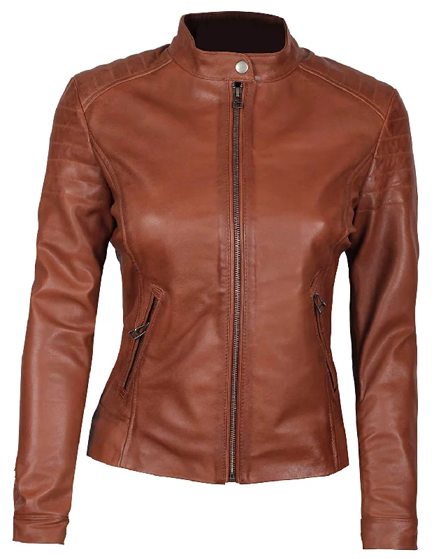 Real Lambskin Leather Jackets for Women