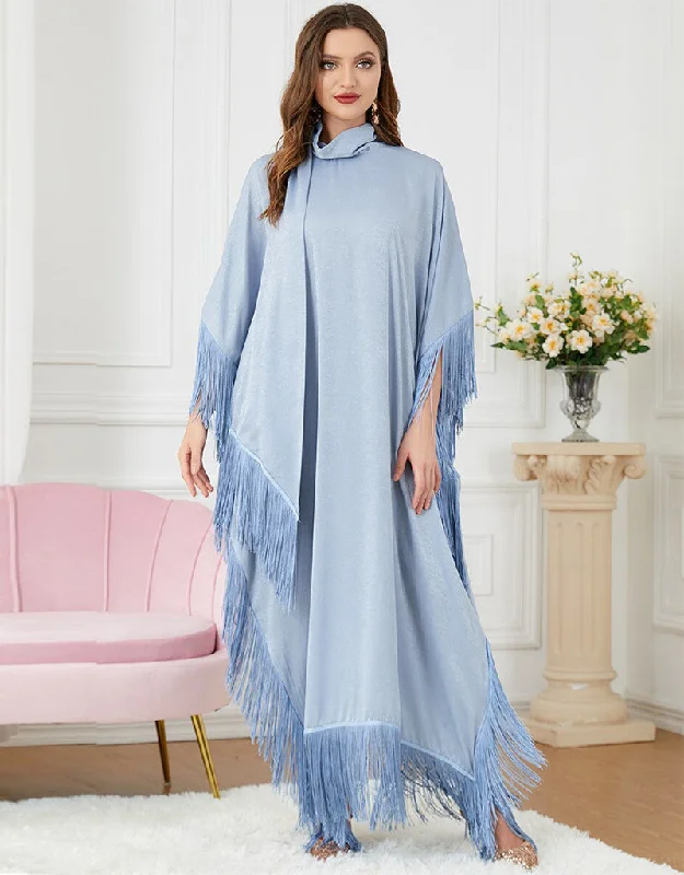 TASSEL Decorated Blue Party Evening Abaya