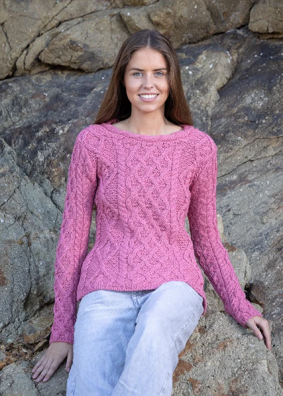 Women's Lambay Aran Sweater | Rosa Pink