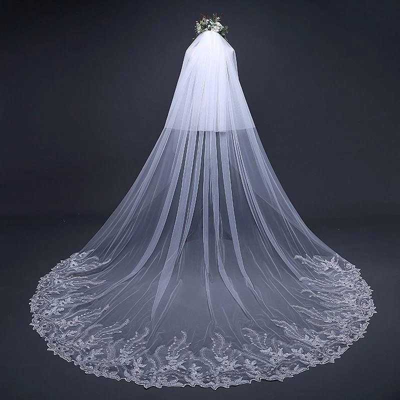 New Arrival 3.5*3m Wedding Accessory Women Romantic Sweep Length Train Veil