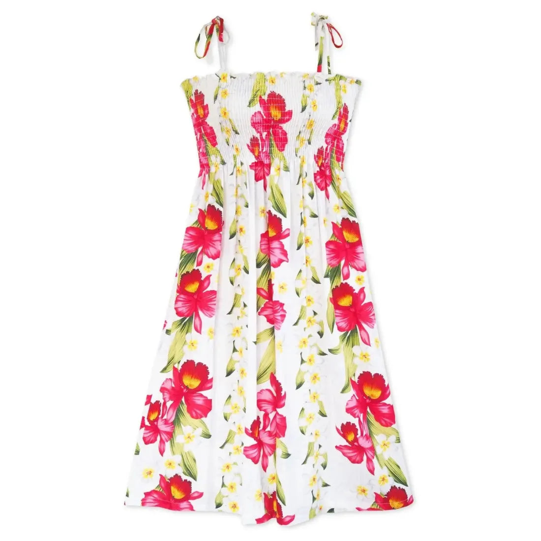 Orchid Play White Moonkiss Hawaiian Dress