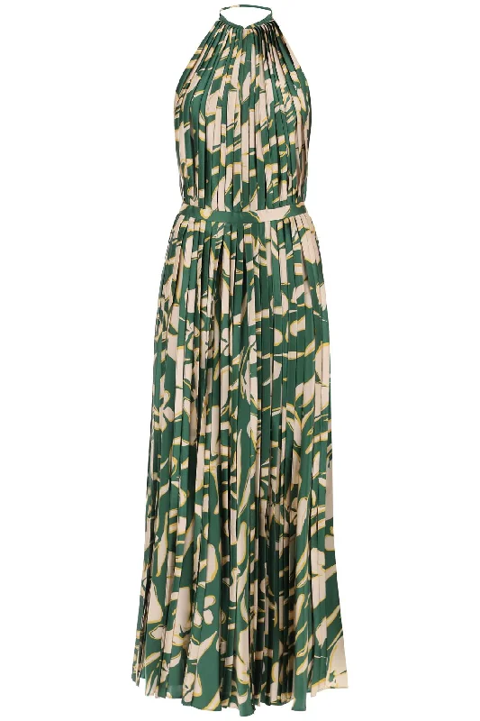 giorgia fringed maxi dress 5L00005 NS00016 GREEN FLORAL