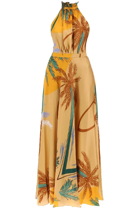 giovanna silk satin maxi dress 5M00004 NS00016 SAND PALMS