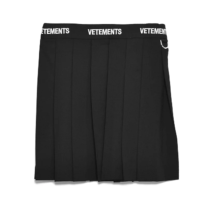 [VETEMENTS]LOGO SCHOOL GIRL SKIRT/BLACK(WE54SK280)