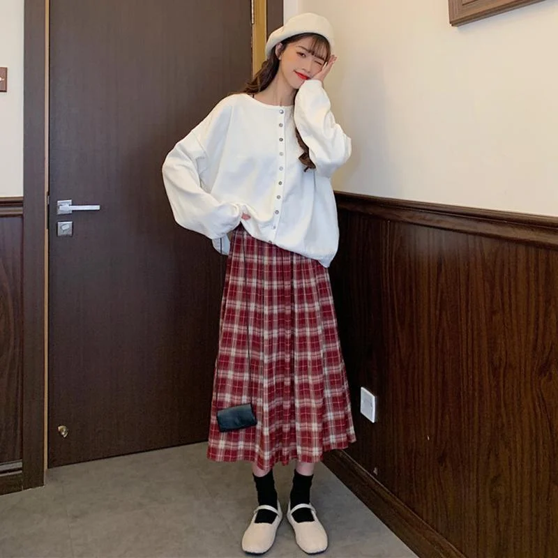 Women's Harajuku Plaid Pleated Skirts