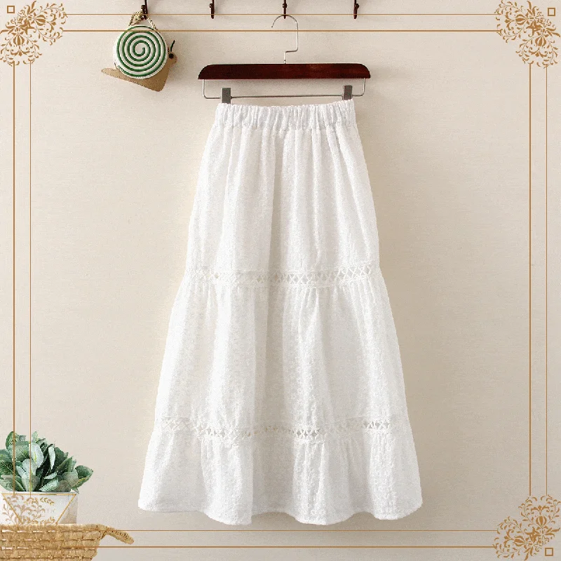 Women's Korean Fashion Floral Pure Color Skirts