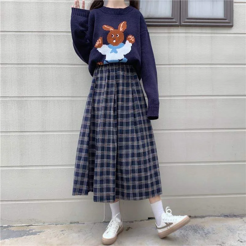 Women's Vintage Plaid A-line Skirts