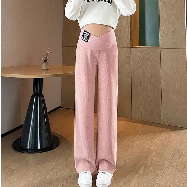 NiDELL Maternity Pants Spring and Autumn Outer Wear New Low Waist Straight Wide Leg Pants Autumn Fashion . Maternity Clothes Autumn Clothes Pants