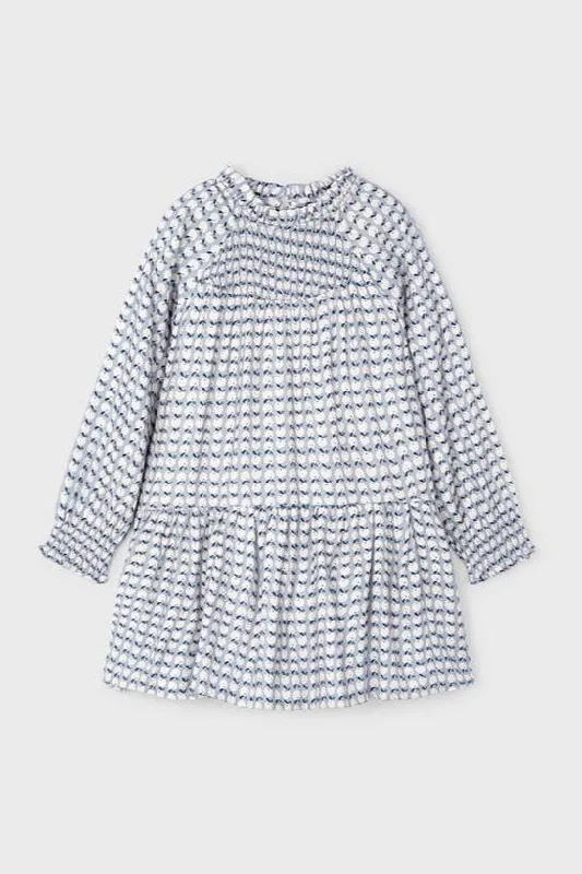 Smocked Tiered Printed Dress