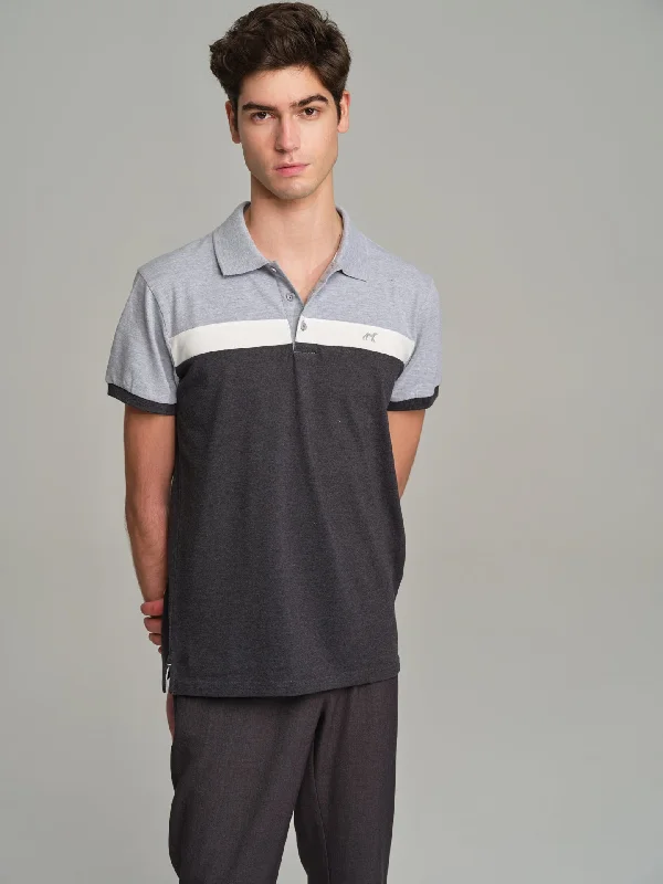 Relax color block piquet polo shirt