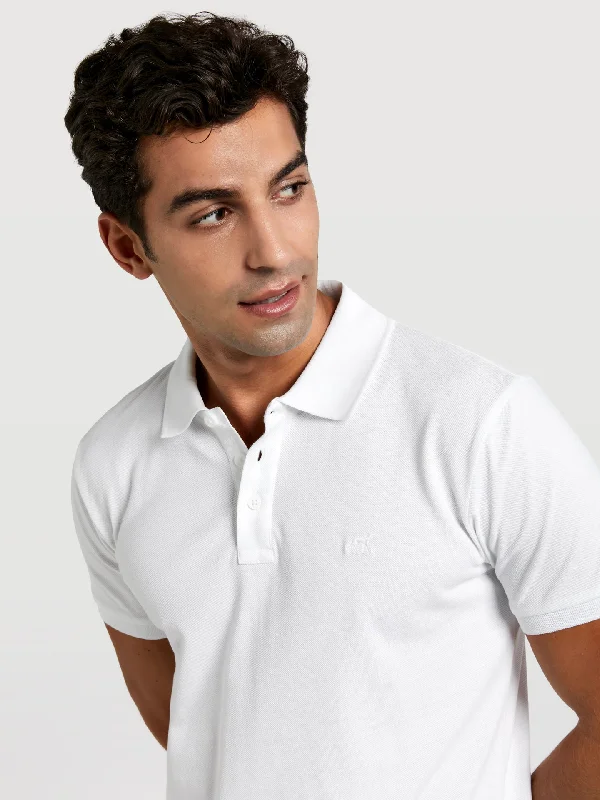 Slim fit basic piqué polo shirt