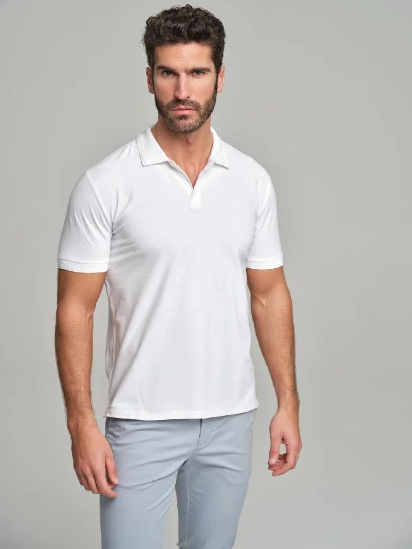 Slim fit basic piquet polo shirt