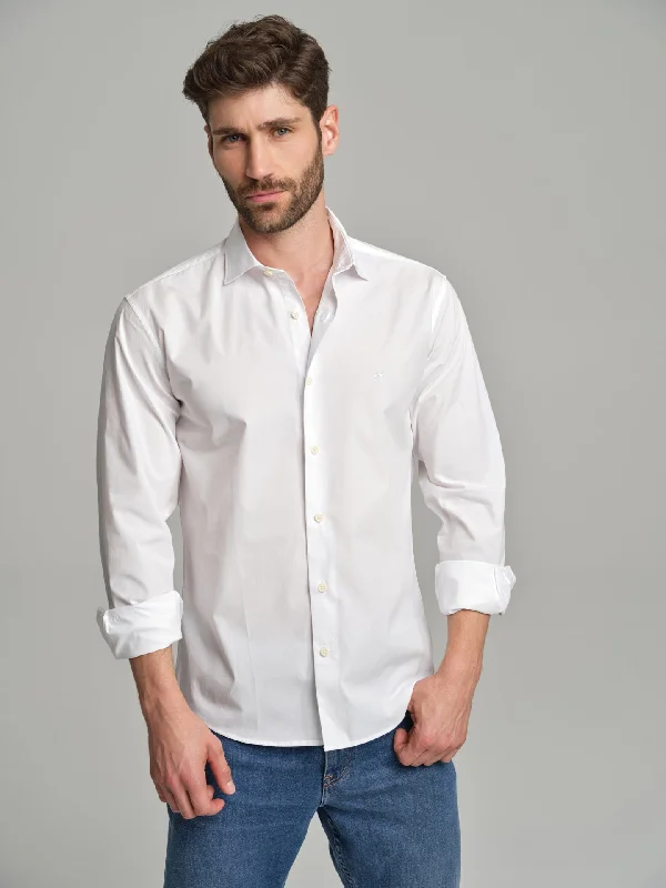 Slim fit sport poplin garment dye shirt