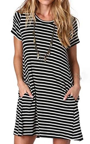 Women's Casual Summer T Shirt Dress Loose Short Sleeve Tunic Dress with Pocket for Women | Original Brand