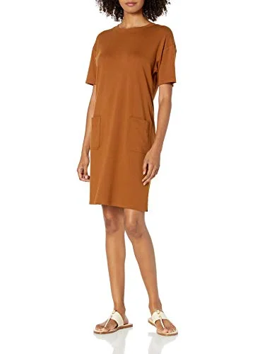 Women's Pima Cotton and Modal Interlock Patch-Pocket T-Shirt Dress