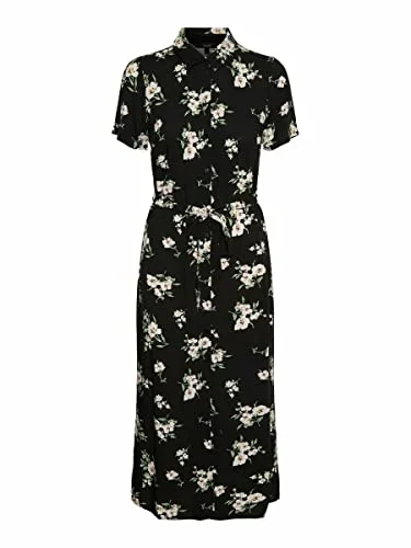 Women's Vmsimply Easy Ss Long Shirt Dres Ga Noos Dress